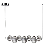 Подвесной светильник линейный с 7-ю рифлеными стеклянными шарами Marcelh Light варинант исполнения - 6 | Loft Concept в Омске