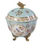 Шкатулка голубого цвета с цветочными орнаментами Blue Garden варинант исполнения - 1 | Loft Concept в Омске