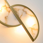 Бра с двумя полукруглыми плафонами из искусственного алебастра в бронзовой оправе Marbella варинант исполнения - 4 | Loft Concept в Омске