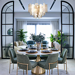 Люстра с многослойным эффектом из овальных элементов из непрозрачного стекла Conformation варинант исполнения - 3 | Loft Concept в Омске