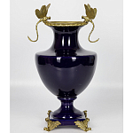 Ваза темно-синего цвета из фарфора с бронзовыми стрекозами Eden Garden porcelain and bronze варинант исполнения - 2 | Loft Concept в Омске