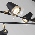 Потолочный светильник с конусообразными плафонами с контрастным сочетанием бронзы и глубоким черным цветом Aurika варинант исполнения - 3 | Loft Concept в Омске