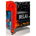 Кресло "Умный Умник" Rick and Morty graffiti chair натуральная кожа  варинант исполнения - 9 | Loft Concept в Омске