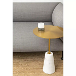 Кофейный столик с круглой столешницей на белом мраморном основании Original Foundation варинант исполнения - 1 | Loft Concept в Омске