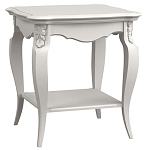 Стол журнальный белый из массива бука с полкой в стиле прованс White Provence варинант исполнения - 2 | Loft Concept в Омске