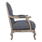 Кресло с пуфом с мягкой обивкой из льна Edward Armchair grey варинант исполнения - 2 | Loft Concept в Омске