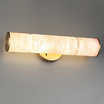 Бра с цилиндрическим плафоном из белого алебастра на круглом основании Латунь Cryptocrystalline Stone варинант исполнения - 2 | Loft Concept в Омске