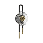 Бра черного цвета с круглым прозрачным стеклянным плафоном Virelia  варинант исполнения - 1 | Loft Concept в Омске