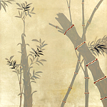 Обои ручная роспись Bamboo Dark Lacquer on Deep Rich Gold gilded tea paper варинант исполнения - 2 | Loft Concept в Омске