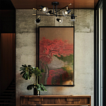 Потолочный светильник с конусообразными плафонами с контрастным сочетанием бронзы и глубоким черным цветом Aurika варинант исполнения - 4 | Loft Concept в Омске