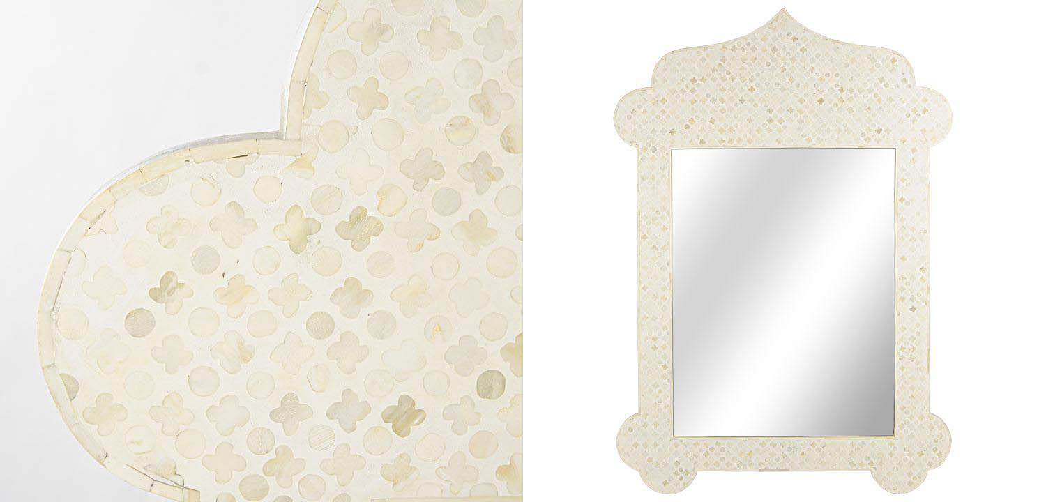 Зеркало Bone Inlay Dome Mirror beige Зеркало Bone Inlay Dome Mirror beige - Loft-Concept в Омске