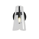 Бра конусообразной формы из прозрачного акрила и черной стали Glass Cylinder Black варинант исполнения - 2 | Loft Concept в Омске