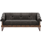 Трехместный диван Duncan винтажная черная кожа варинант исполнения - 1 | Loft Concept в Омске