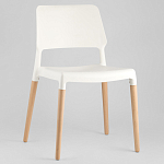 Пластиковый стул на ножках из массива бука Ferret White варинант исполнения - 2 | Loft Concept в Омске