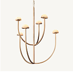 Люстрас 6-ю мраморными плафонами в форме купола Light Warm Light варинант исполнения - 5 | Loft Concept в Омске