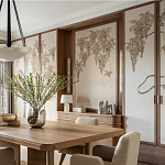 Обои с вышивкой ручной работы Deco Wisteria ﻿Midas colourway on Liso Pearl wool sateen варинант исполнения - 2 | Loft Concept в Омске