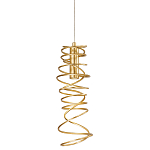 Подвесной светильник светодиодный из металла со спиральным декоративным элементом золотой Metal Spiral варинант исполнения - 1 | Loft Concept в Омске