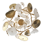 Люстра с белыми и золотистыми цветами Dahlia Flowers Lamp варинант исполнения - 4 | Loft Concept в Омске