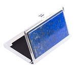 Визитница карманная металлическая с накладкой из натурального камня Лазурит Stone Business Card Holders  варинант исполнения - 2 | Loft Concept в Омске
