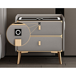 Умная прикроватная тумбочка c зарядкой для телефона Nightstand Smart варинант исполнения - 1 | Loft Concept в Омске