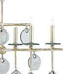 Люстра линейная с круглыми прозрачными подвесками  Horizontal Rectangular Chandelier варинант исполнения - 1 | Loft Concept в Омске