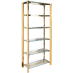 Стеллаж золото с прозрачными стеклянными полками Safekeeping варинант исполнения - 1 | Loft Concept в Омске