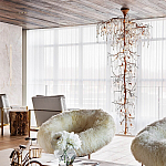 Люстра большая с прозрачными подвесками в форме капель Droplet Chandelier варинант исполнения - 1 | Loft Concept в Омске