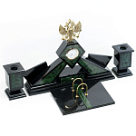 Настольный письменный набор из нефрита Герб России Dignity варинант исполнения - 2 | Loft Concept в Омске