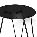 Стол журнальный c круглой столешницей из стекла серого цвета Gray and Gold Marble варинант исполнения - 5 | Loft Concept в Омске