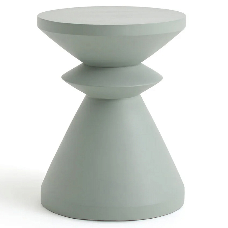 Светло-серый приставной столик из массива AMORPHOUS Светло-серый в Омске | Loft Concept 