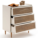 Комод с 3-мя ящиками из ротанга Blais Cream Wicker Furniture варинант исполнения - 4 | Loft Concept в Омске