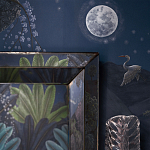 Обои ручная роспись Phuljhari Original colourway on Empire Blue dyed silk варинант исполнения - 2 | Loft Concept в Омске