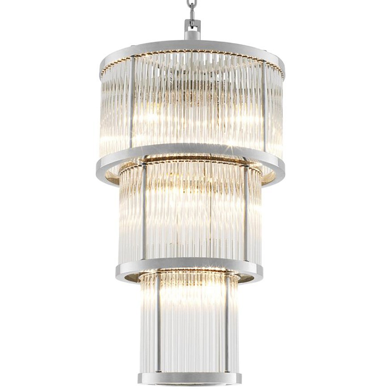 Люстра Chandelier Avery Nickel Никель Прозрачное Стекло в Омске | Loft Concept 