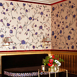 Обои с вышивкой ручной работы Flora Catherine colourway on Liso Pearl wool sateen варинант исполнения - 1 | Loft Concept в Омске