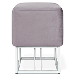 Пуф квадратный фиолетовый велюр на белом металлическом основании Celeste Purple варинант исполнения - 2 | Loft Concept в Омске