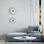 Бра в форме диска из натурального камня с декоративным центральным элеменом Cryptocrystalline Stone варинант исполнения - 1 | Loft Concept в Омске