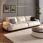 Диван кожаный с каркасом из массива дерева Furniture Medieval варинант исполнения - 2 | Loft Concept в Омске