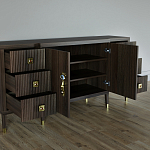 Большой Комод-буфет Elsa Dreams Walnut с ящиками варинант исполнения - 1 | Loft Concept в Омске