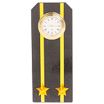 Часы подарочные настольные в виде погона ВМФ из натурального камня Змеевик Military Clock варинант исполнения - 4 | Loft Concept в Омске