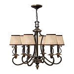 Люстра бронзового цвета с бежевыми абажурами из органзы в классическом стиле Hinkley варинант исполнения - 8 | Loft Concept в Омске