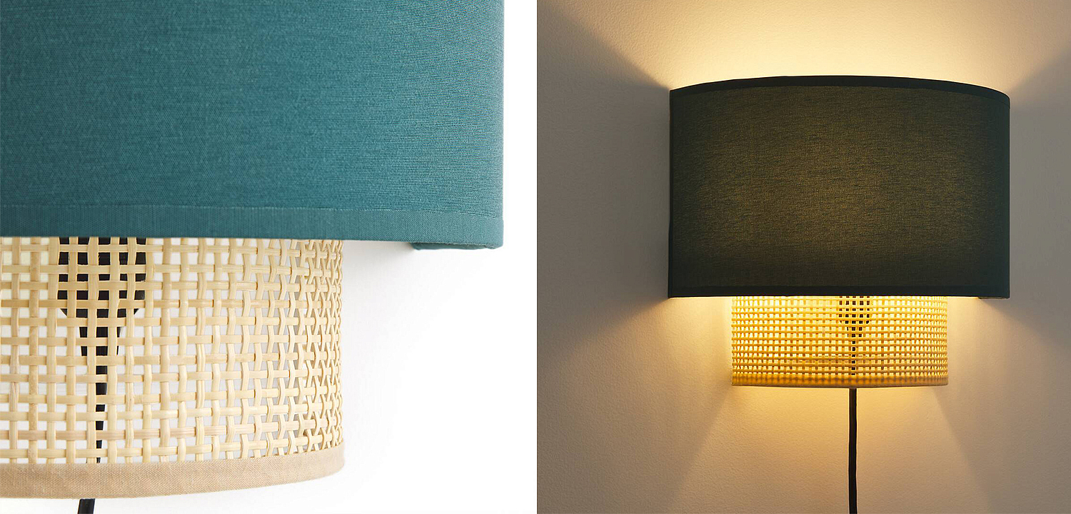 Бра Ottar Wicker Turquoise lampshade Бра Ottar Wicker Turquoise lampshade - Loft-Concept в Омске