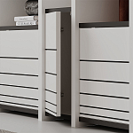 Стеллаж прямой ассиметричный с полками и 4-мя дверцами ARYA BOOKCASE WHITE варинант исполнения - 3 | Loft Concept в Омске