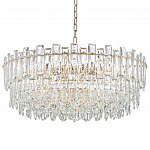 Круглая люстра с хрустальными подвесками на золотистом каркасе Gorgeous Crystal Light варинант исполнения - 10 | Loft Concept в Омске