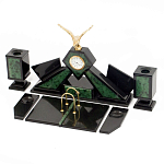 Настольный канцелярский набор из нефрита с декором в виде орла Golden Eagle варинант исполнения - 2 | Loft Concept в Омске