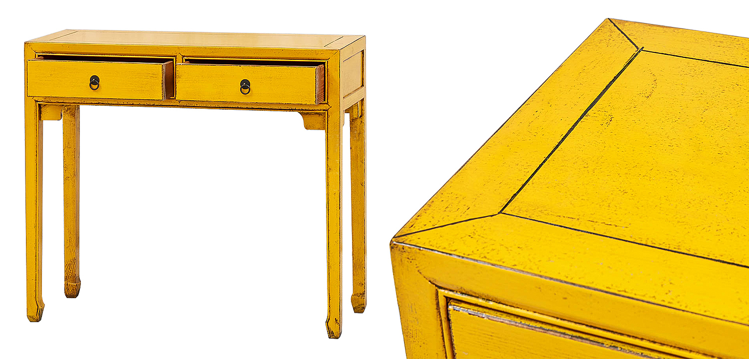 Консоль в китайском стиле с двумя ящиками Yellow Chinese Collection Console Консоль в китайском стиле с двумя ящиками Yellow Chinese Collection Console - Loft-Concept в Омске
