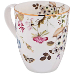Кружка белая из фарфора с рисунком цветов 400 мл Garden Whisper Porcelain Set  варинант исполнения - 1 | Loft Concept в Омске
