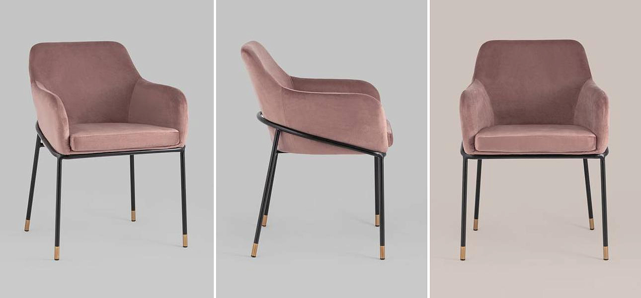 Стул Sandra Chair Пыльно-Розовый Велюр Стул Sandra Chair Пыльно-Розовый Велюр - Loft-Concept в Омске
