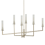 Люстра с 6-ю белыми матовыми плафонами из стекла в форме цилиндра Longitude варинант исполнения - 5 | Loft Concept в Омске