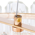 Люстра подвесная многослойная с прозрачными хрустальными трубками и золотистым каркасом Hexagon Tube Light варинант исполнения - 4 | Loft Concept в Омске