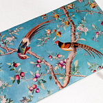 Банкетка из массива бука с цветочным принтом Turquoise Beige Chinoiserie Imperial  Garden Banquette варинант исполнения - 2 | Loft Concept в Омске